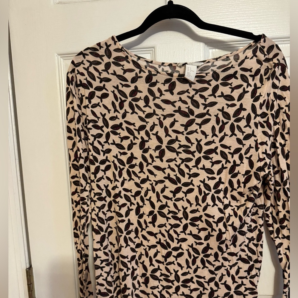 Medium pink women fish prints blouse